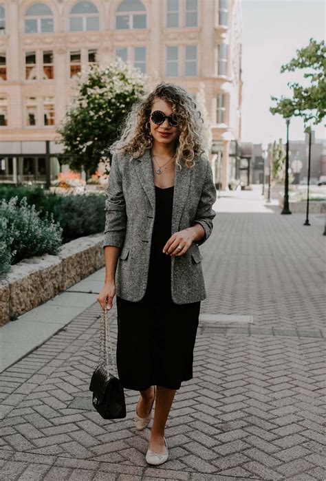 blazer with a formal dress.